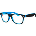 Two tone Retro Glasses with Corner Lens and Arm Imprint